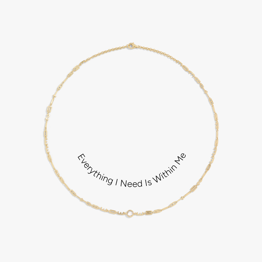 Awe Inspired Necklaces 14K Gold Vermeil Everything I Need Is Within Me Affirmation Necklace