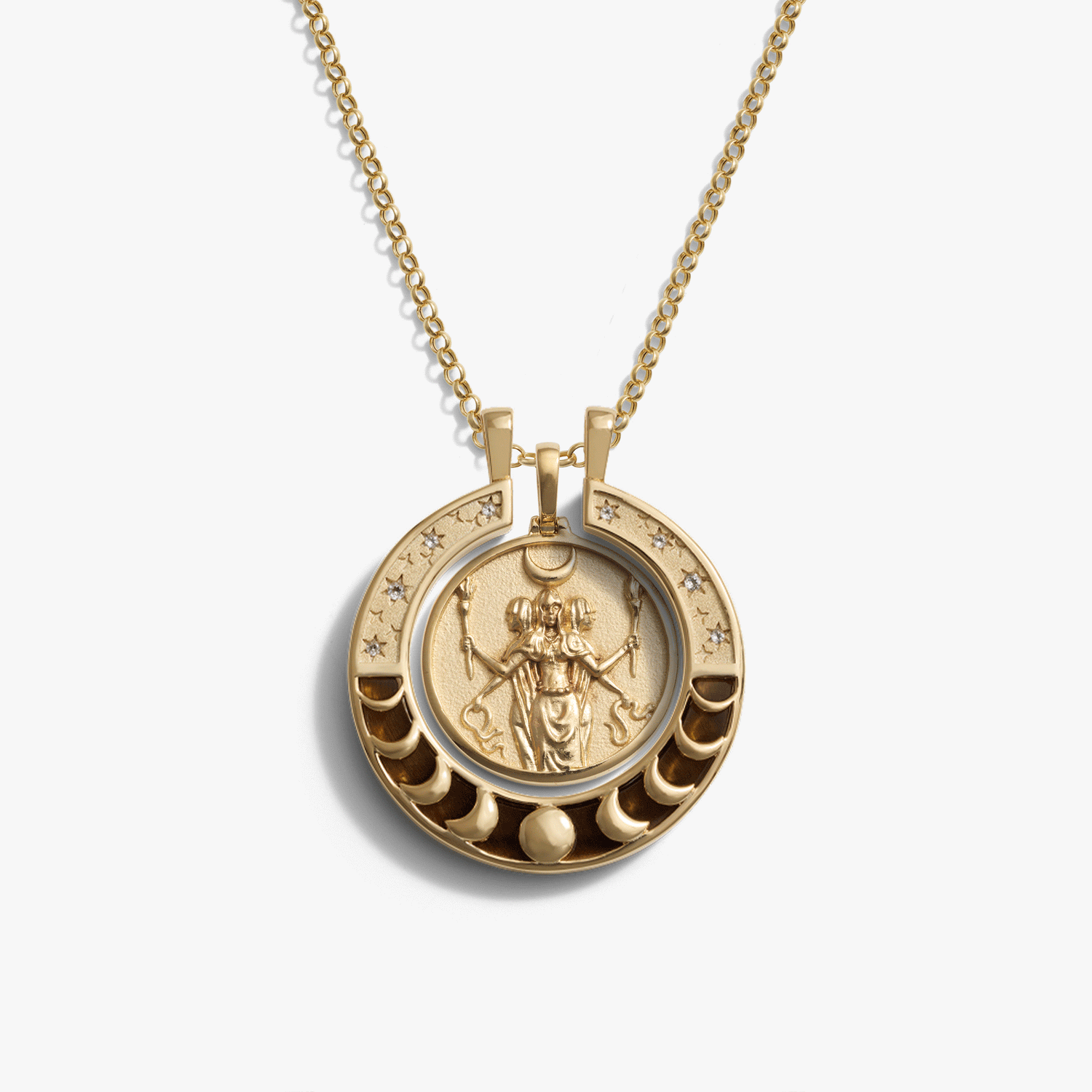 Awe Inspired Necklaces 14K Gold Vermeil / Hecate Goddess Moon Halo