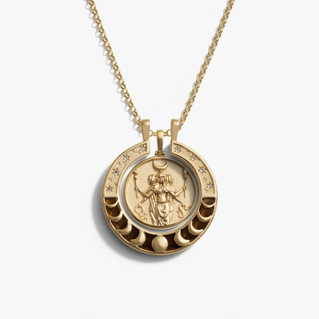 Awe Inspired Necklaces 14K Gold Vermeil / Hecate Goddess Moon Halo