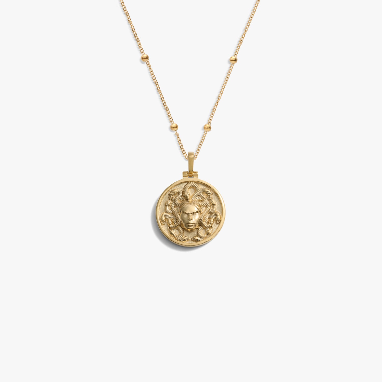 Awe Inspired Necklaces 14K Gold Vermeil / Medusa / 16-18 Mini Medusa Forzatina Necklace