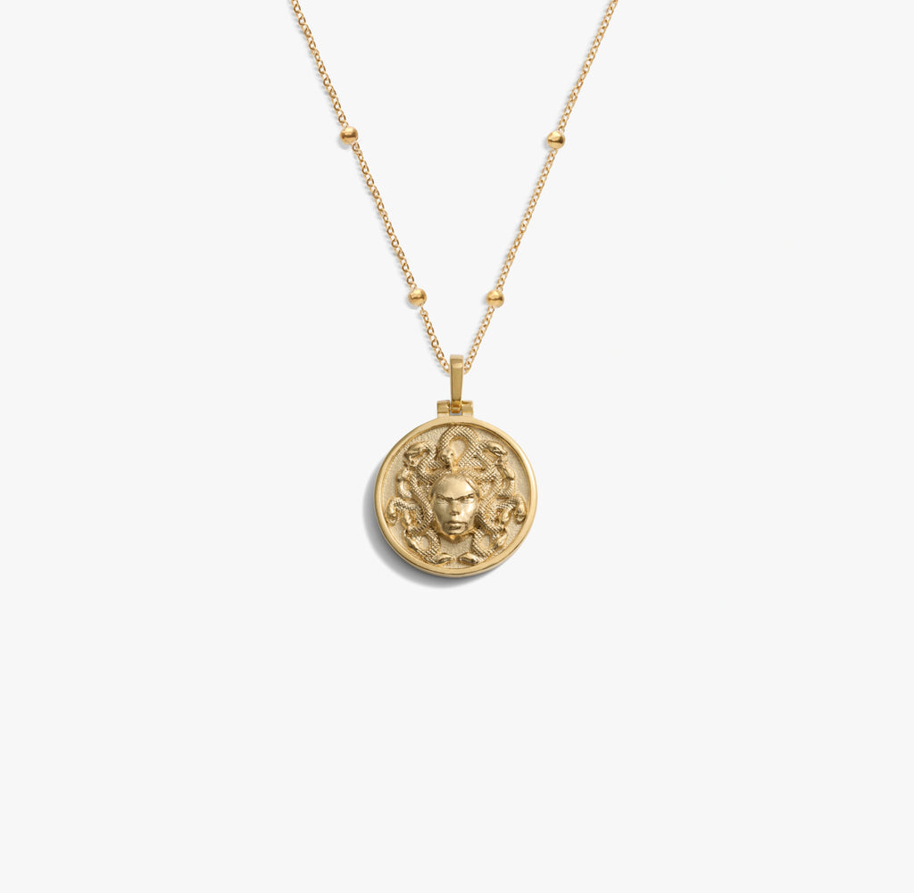 Awe Inspired Necklaces 14K Gold Vermeil / Medusa / 16-18 Mini Medusa Forzatina Necklace