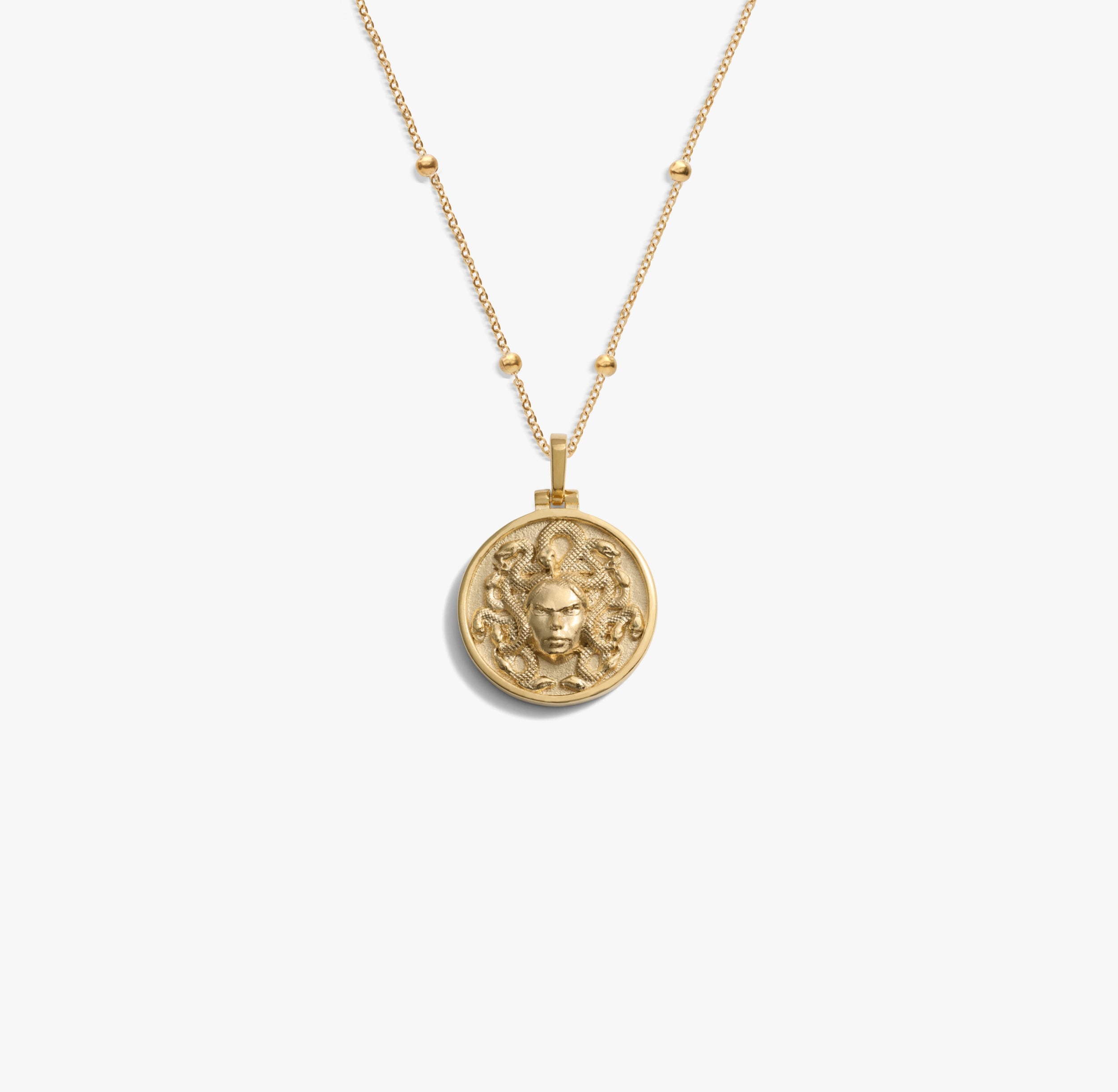 Awe Inspired Necklaces 14K Gold Vermeil / Medusa / 16-18 Mini Medusa Forzatina Necklace