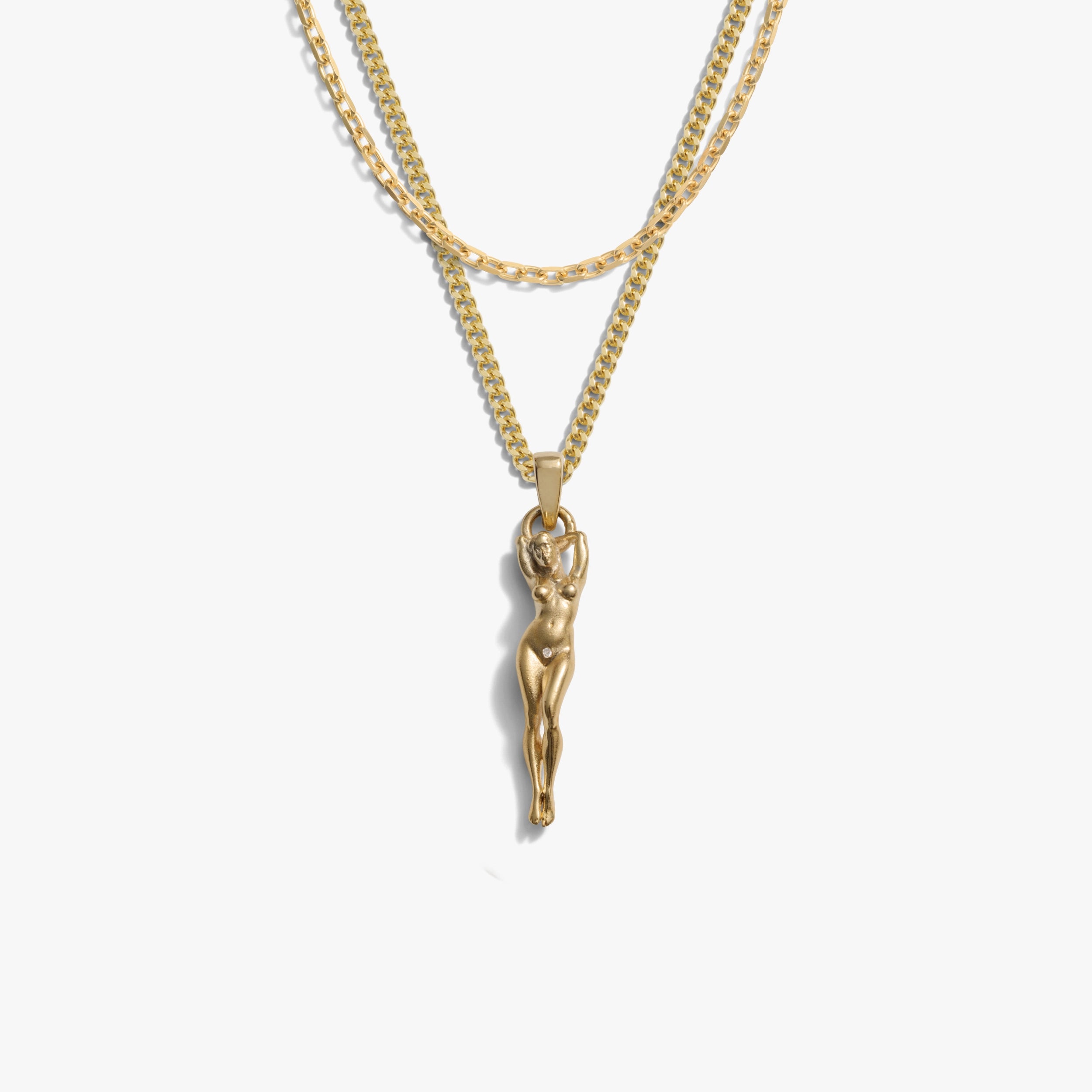 Awe Inspired Necklaces 14K Gold Vermeil Men's Divine Feminine Necklace Set