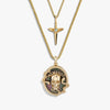 Awe Inspired Necklaces 14K Gold Vermeil Men's Memento Mori Necklace Set