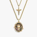 Awe Inspired Necklaces 14K Gold Vermeil Men's Memento Mori Necklace Set