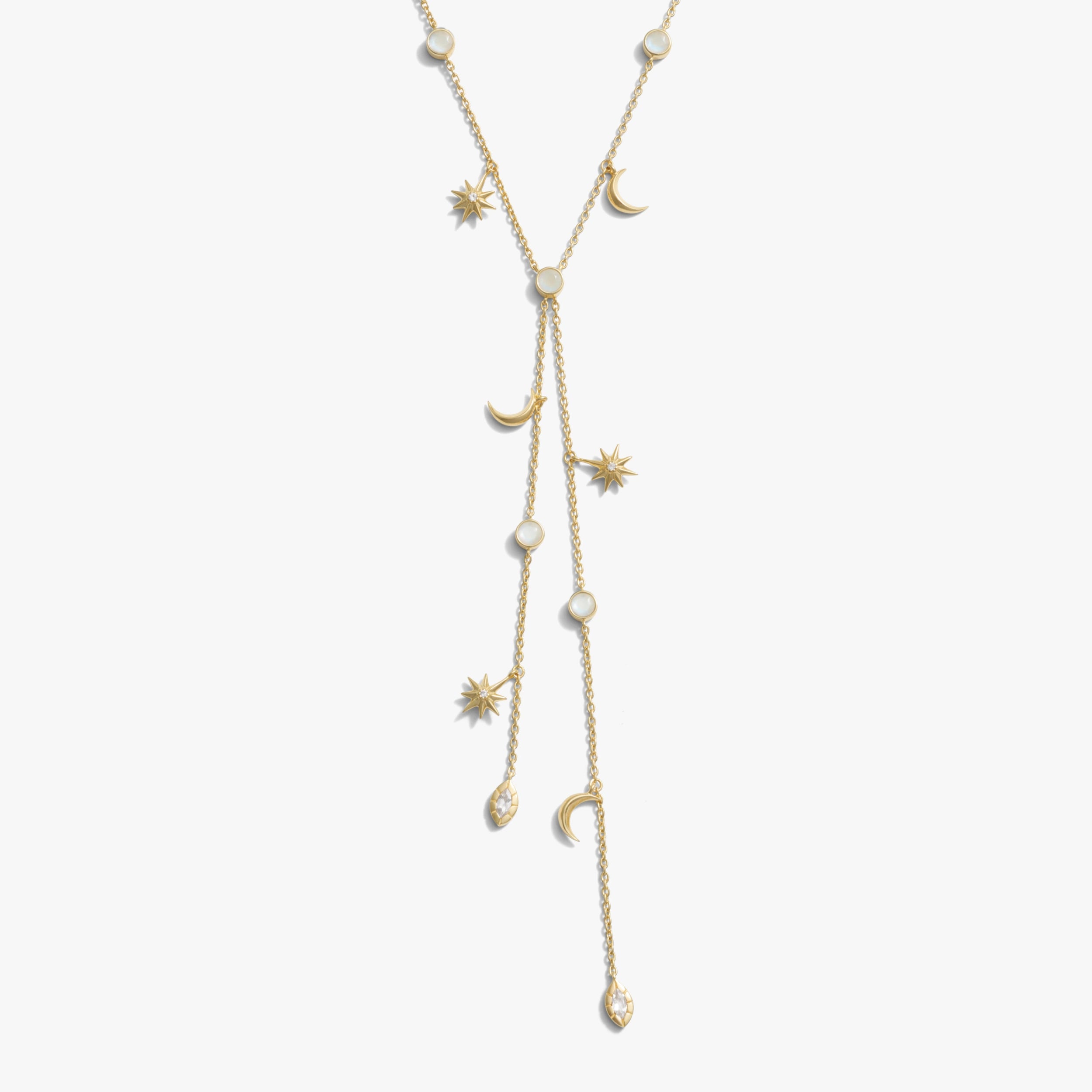 Awe Inspired Necklaces 14K Gold Vermeil Midnight Reflection Lariat