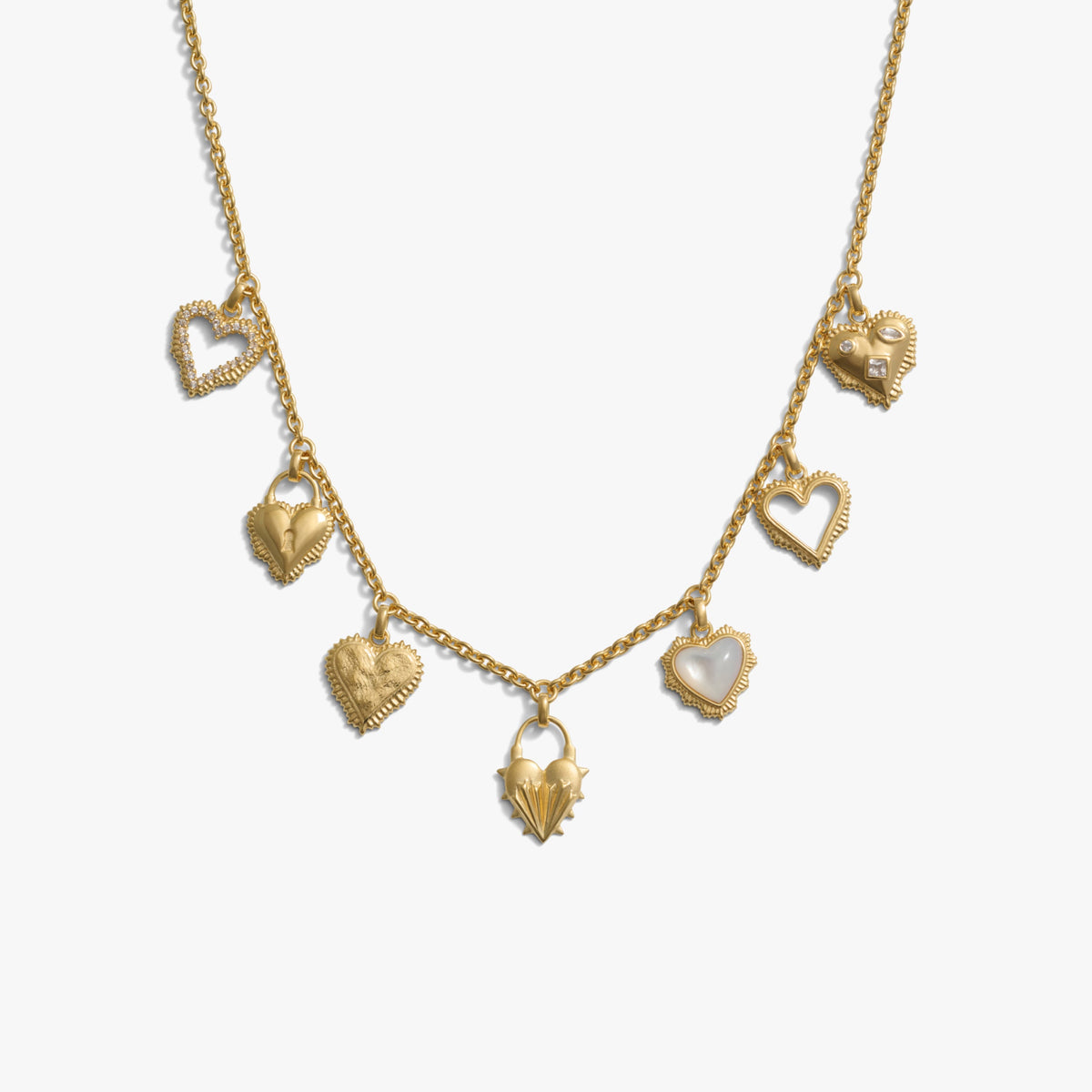 Awe Inspired Necklaces 14K Gold Vermeil Mini Radiant Heart Charm Necklace