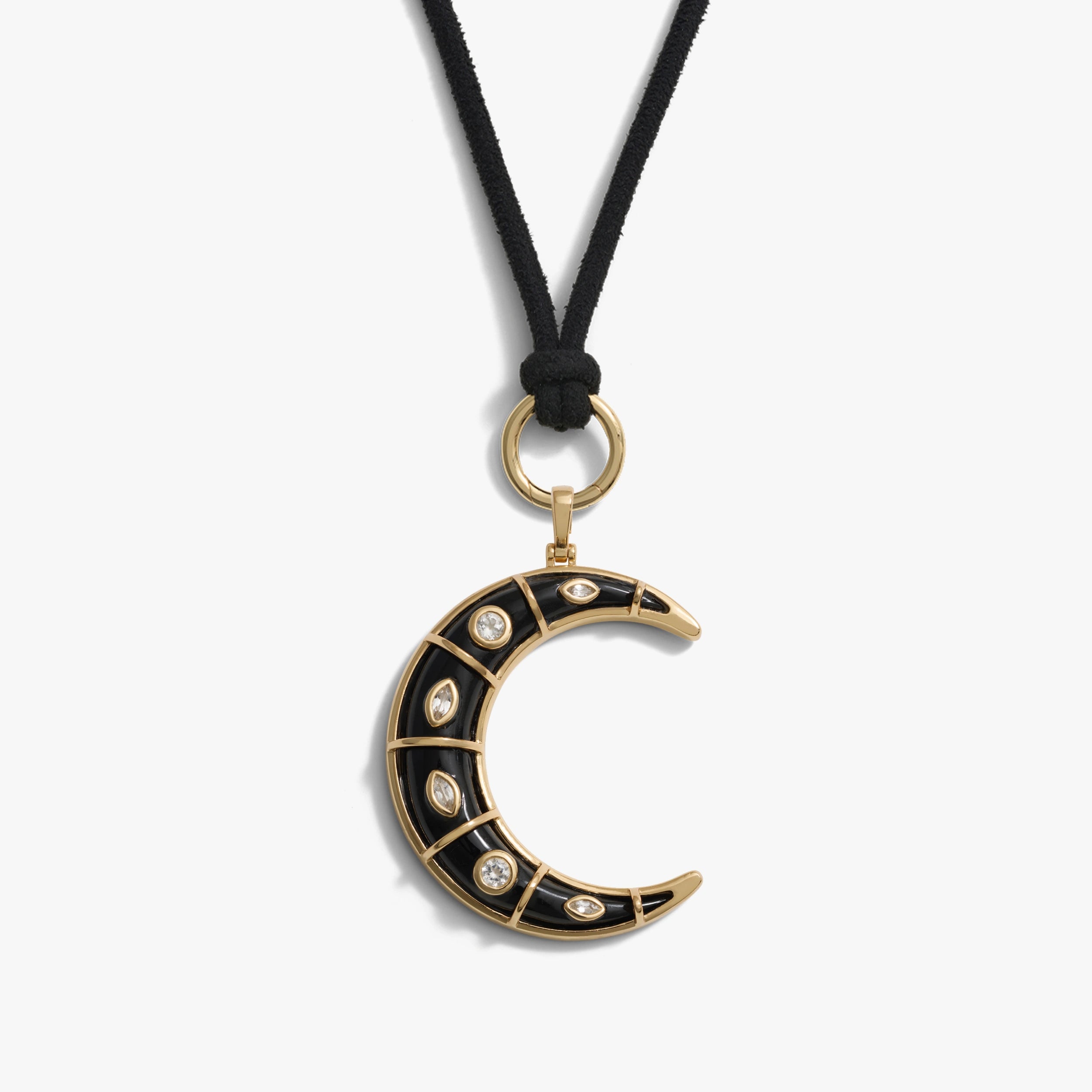 Awe Inspired Necklaces 14K Gold Vermeil Mystic Moon Cord Charm Necklace