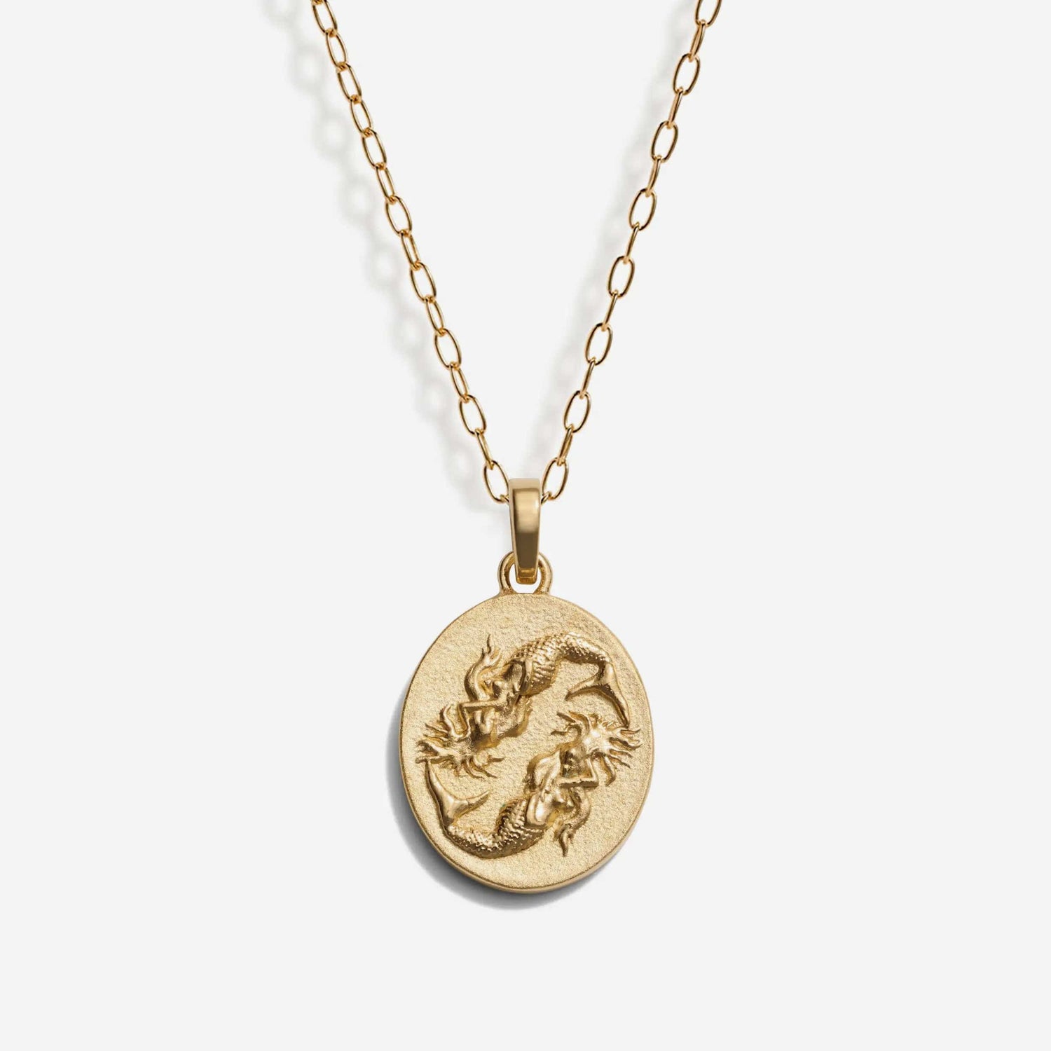Product image of Awe Inspired Necklaces 14K Gold Vermeil / Pisces / 16" - 18" Zodiac Goddess Pendant + Mini Paperclip Chain