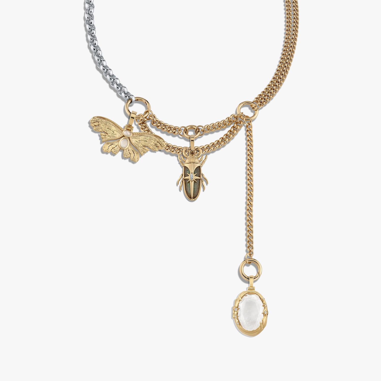 Awe Inspired Necklaces 14K Gold Vermeil Secret Forest Asymmetrical Charm Necklace