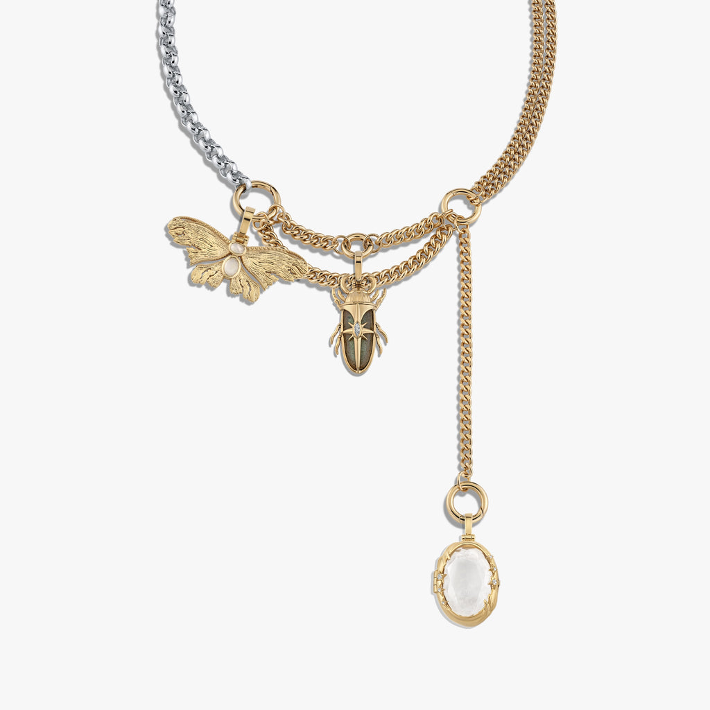 Awe Inspired Necklaces 14K Gold Vermeil Secret Forest Asymmetrical Charm Necklace