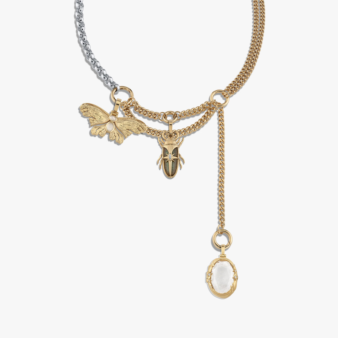 Awe Inspired Necklaces 14K Gold Vermeil Secret Forest Asymmetrical Charm Necklace