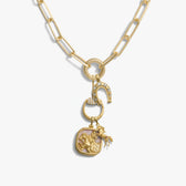Awe Inspired Necklaces 14K Gold Vermeil White Horse Charm Lariat