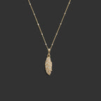 Awe Inspired Necklaces 14K White Gold / 16" Diamond Feather Necklace