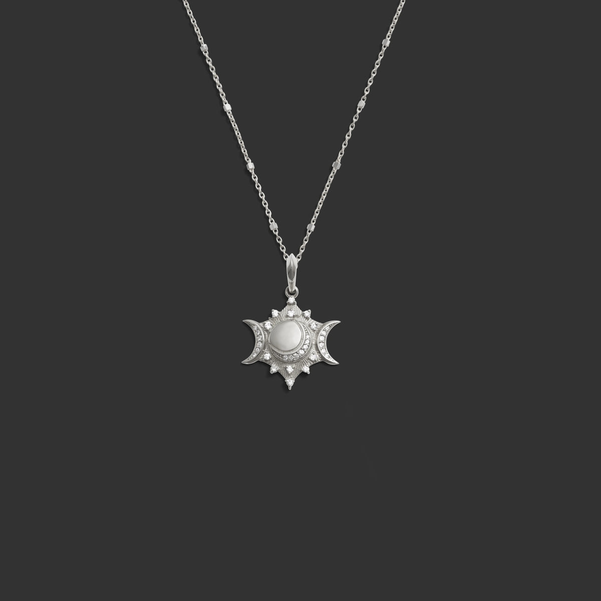 Awe Inspired  Necklaces Diamond Triple Moon Necklace