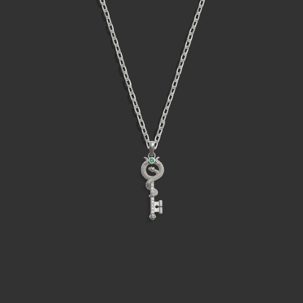 Awe Inspired  Necklaces Emerald Key Necklace