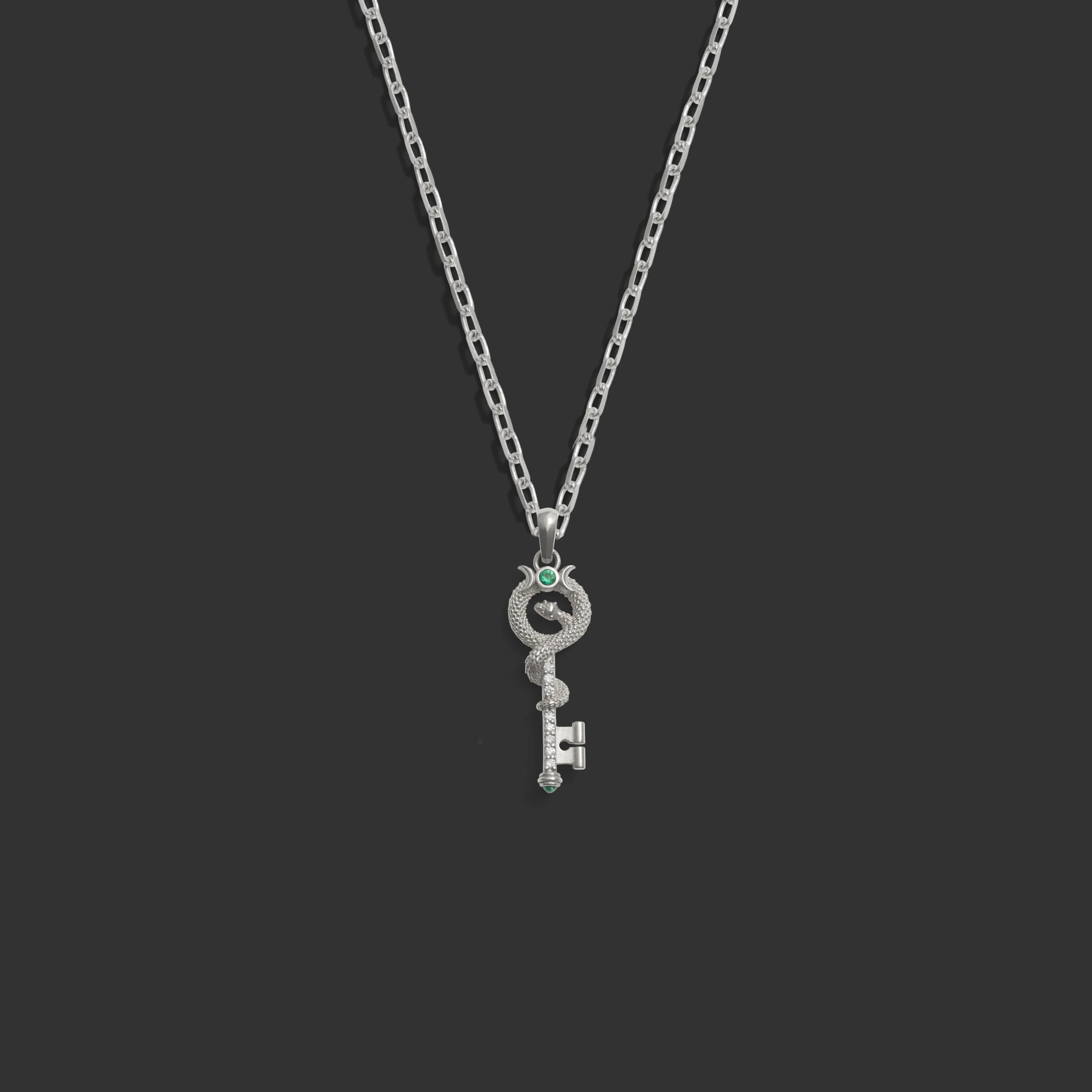 Awe Inspired  Necklaces Emerald Key Necklace