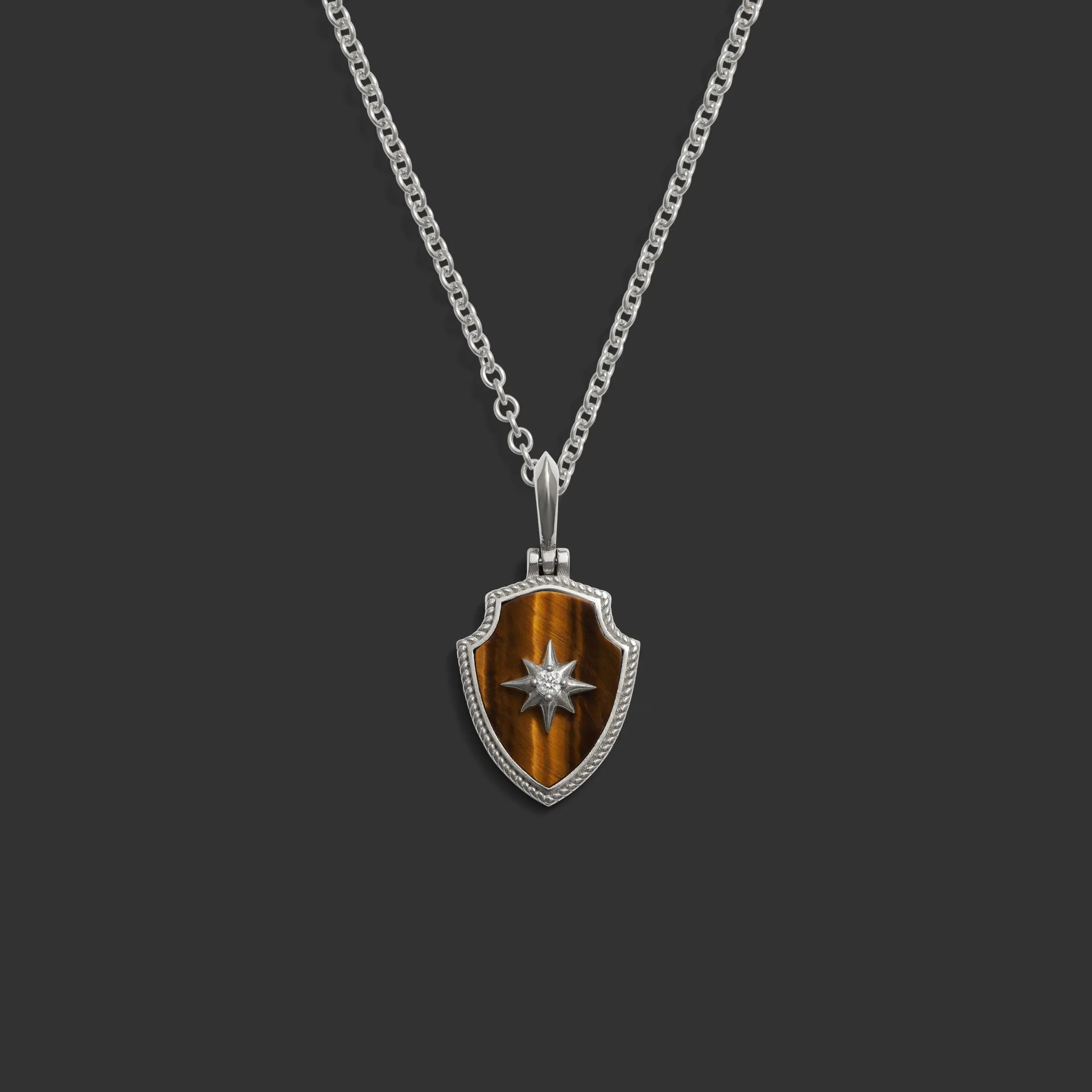 Awe Inspired  Necklaces Diamond Shield Necklace