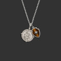 Awe Inspired Necklaces 14k White Gold / 20" French Cable Chain Achilles Shield Necklace Set