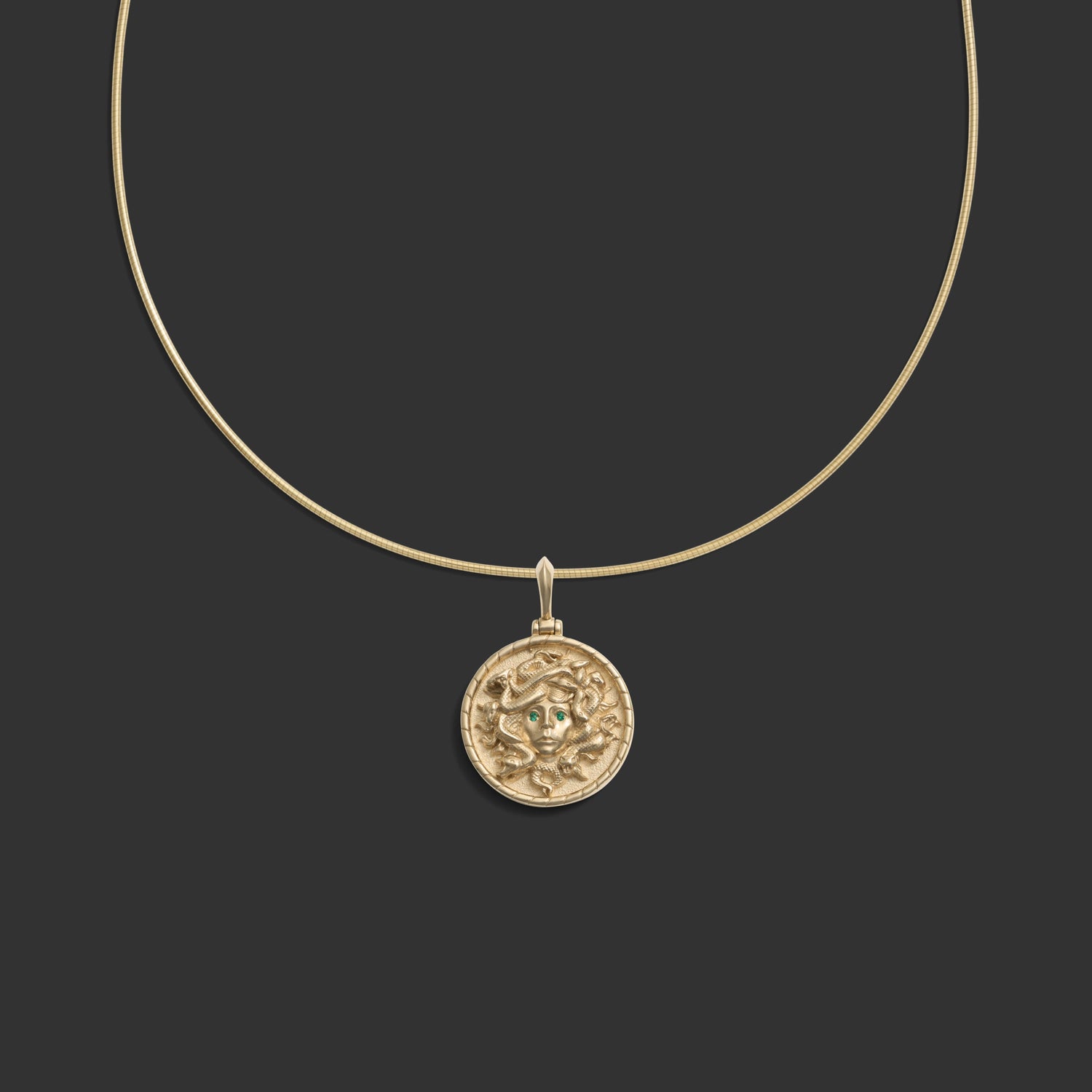 Awe Inspired Necklaces 14K Yellow Gold / 16" Omega Collar Medusa Omega Necklace