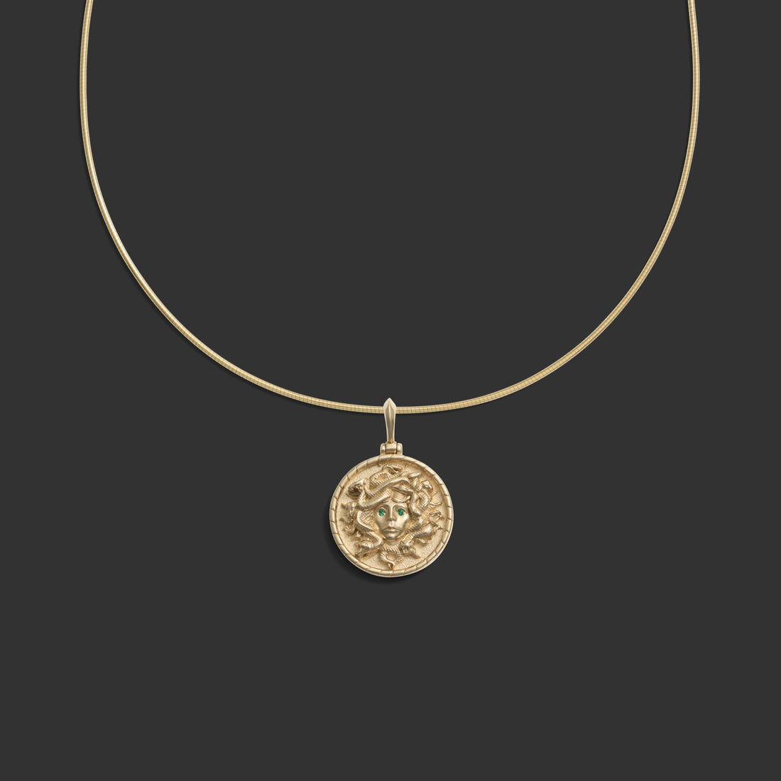 Awe Inspired Necklaces 14K Yellow Gold / 16" Omega Collar Medusa Omega Necklace