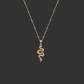 Awe Inspired Necklaces 14K Yellow Gold / 16" Sparkle Chain Emerald Snake Necklace