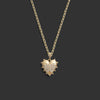 Awe Inspired Necklaces 14K Yellow Gold / 18" Rolo Chain Diamond Spiked Heart Necklace