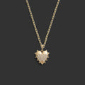 Awe Inspired Necklaces 14K Yellow Gold / 18" Rolo Chain Diamond Spiked Heart Necklace