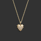 Awe Inspired Necklaces 14K Yellow Gold / 18" Rolo Chain Diamond Spiked Heart Necklace