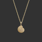 Awe Inspired Necklaces 14K Yellow Gold / 18" Rolo Chain Diamond Spiral Shell Necklace