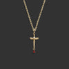 Awe Inspired Necklaces 14K Yellow Gold / 18" Rolo Chain Ruby Sword Necklace