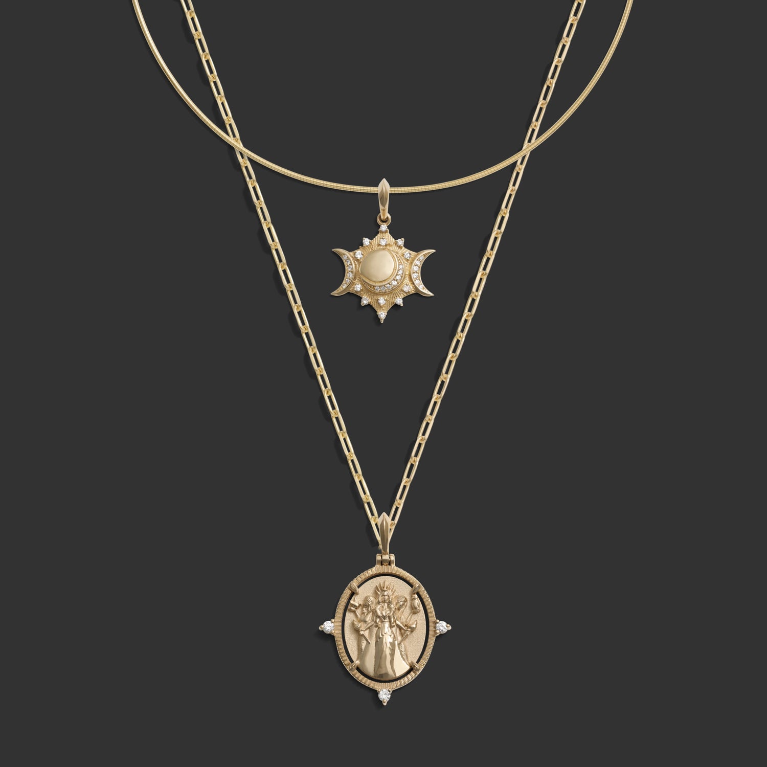 Awe Inspired Necklaces 14k Yellow Gold Hecate Necklace Set