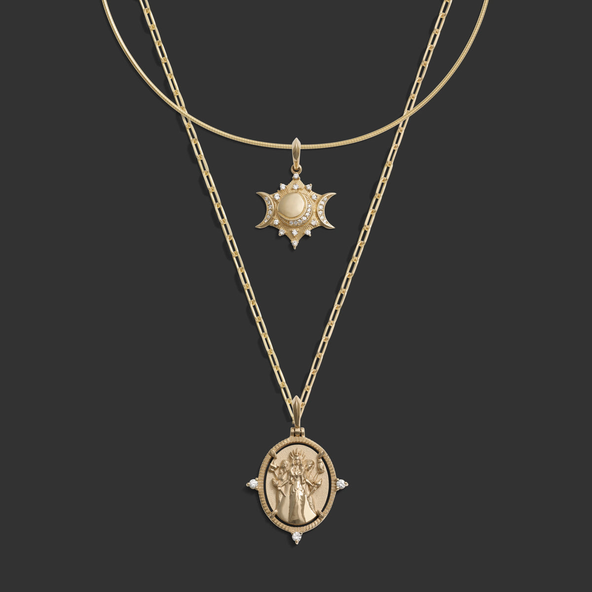 Awe Inspired Necklaces 14k Yellow Gold Hecate Necklace Set