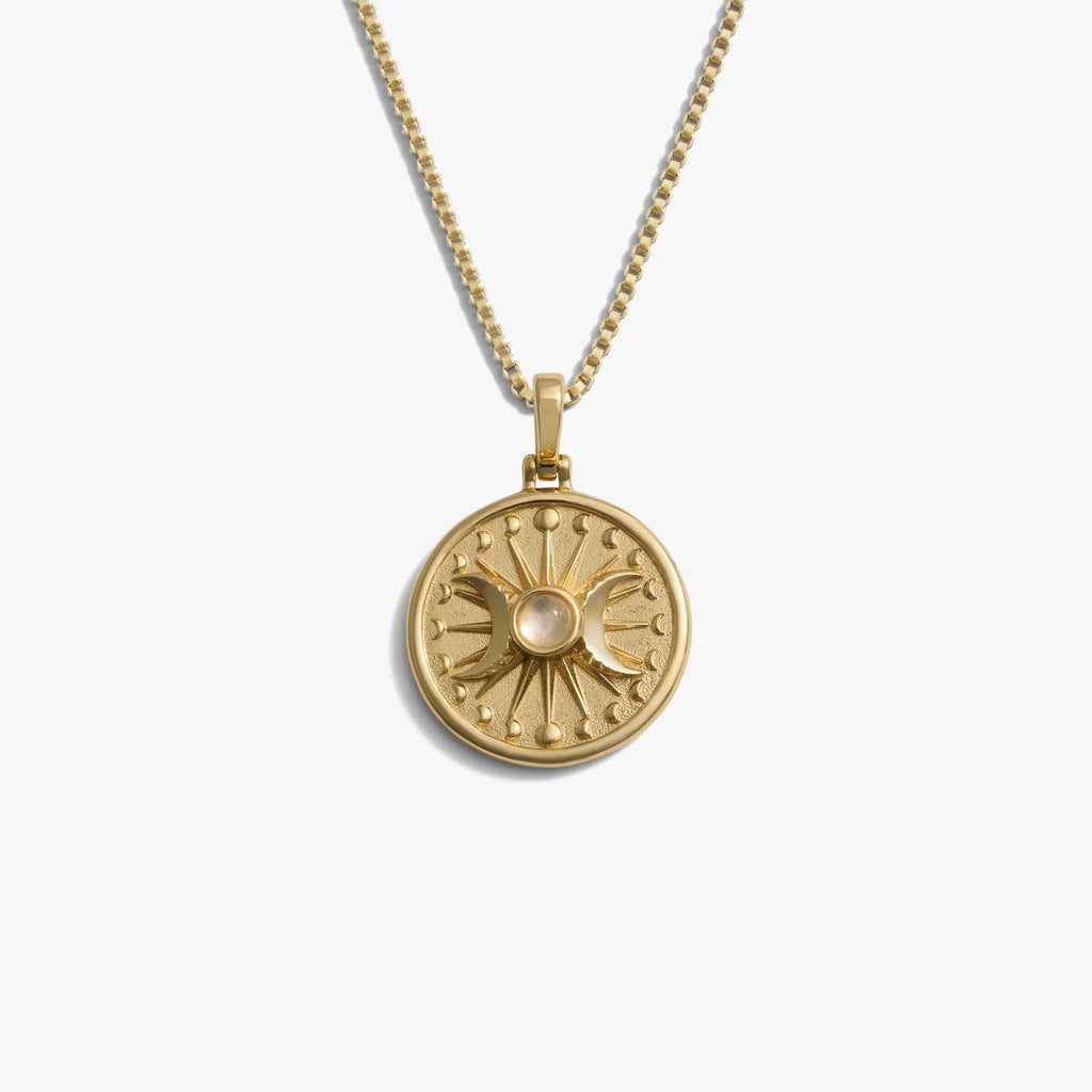 Awe Inspired Necklaces 14K Yellow Gold Vermeil / 16"-18" Box Chain Alanis Triple Moon Necklace