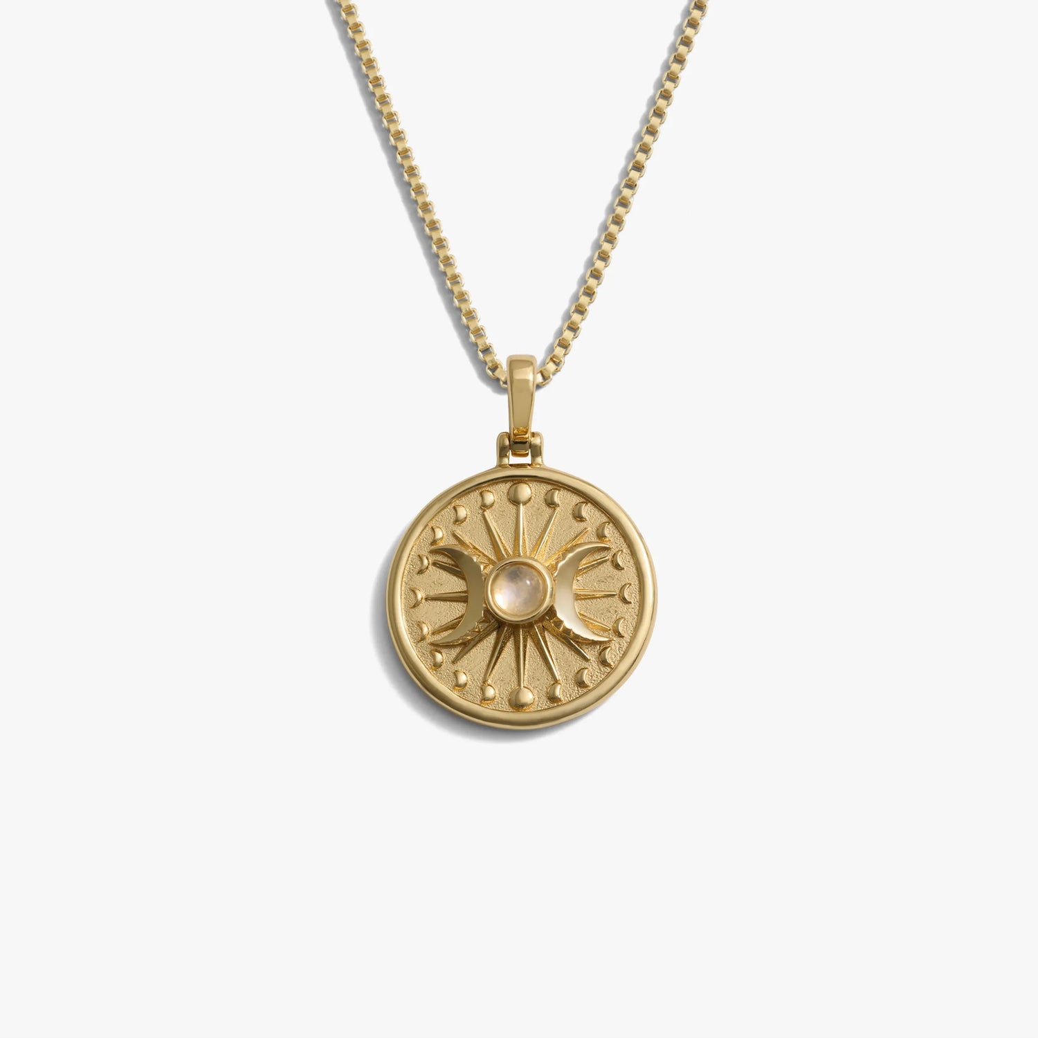 Product image of Awe Inspired Necklaces 14K Yellow Gold Vermeil / 16"-18" Box Chain Alanis Triple Moon Necklace
