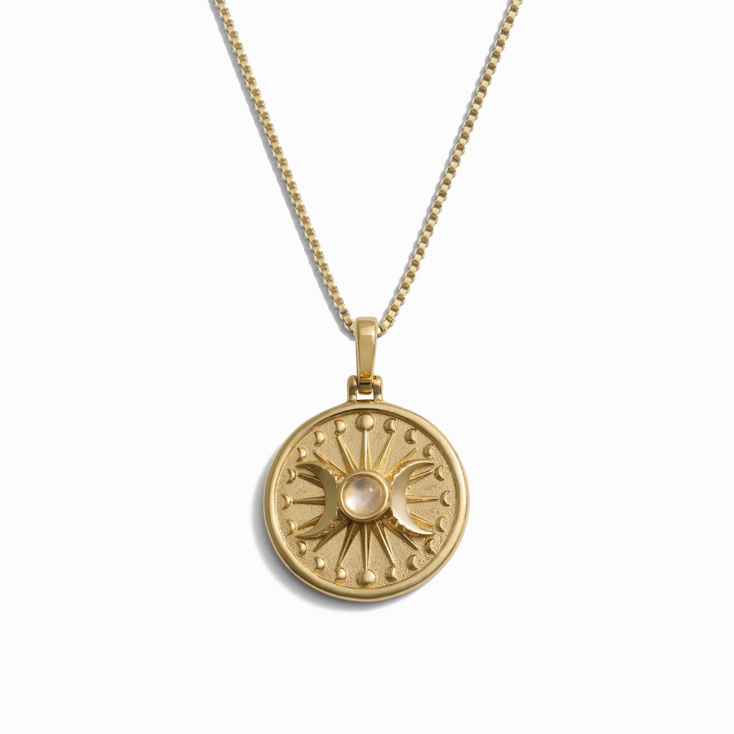 Product image of Awe Inspired Necklaces 14K Yellow Gold Vermeil / 16"-18" Box Chain Alanis Triple Moon Necklace