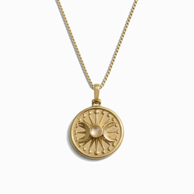 Awe Inspired Necklaces 14K Yellow Gold Vermeil / 16"-18" Box Chain Alanis Triple Moon Necklace