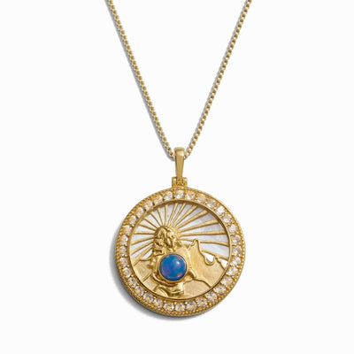 Awe Inspired Necklaces 14K Yellow Gold Vermeil / 16"-18" Box Chain Mother Earth Goddess Necklace