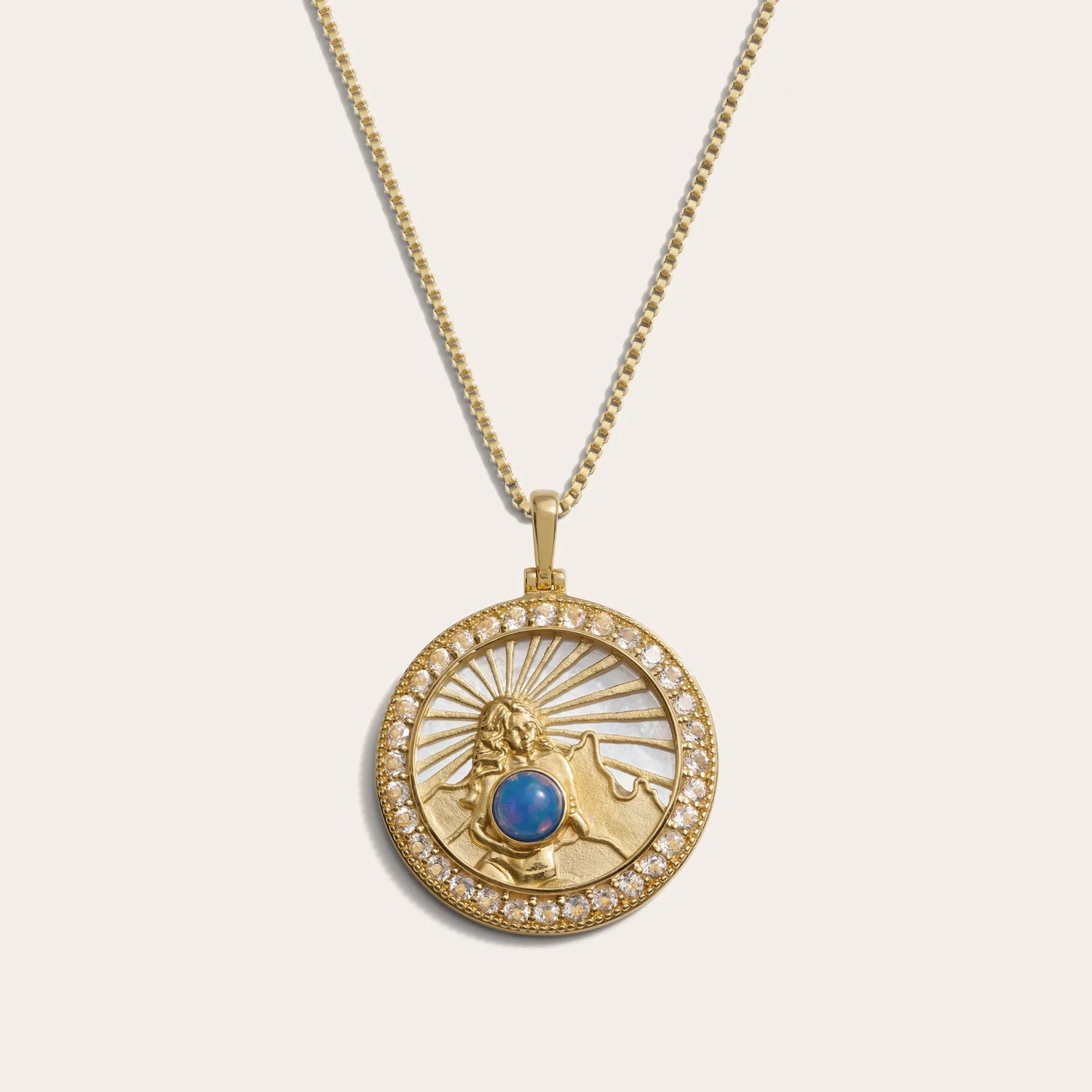 Product image of Awe Inspired Necklaces 14K Yellow Gold Vermeil / 16"-18" Box Chain Mother Earth Necklace
