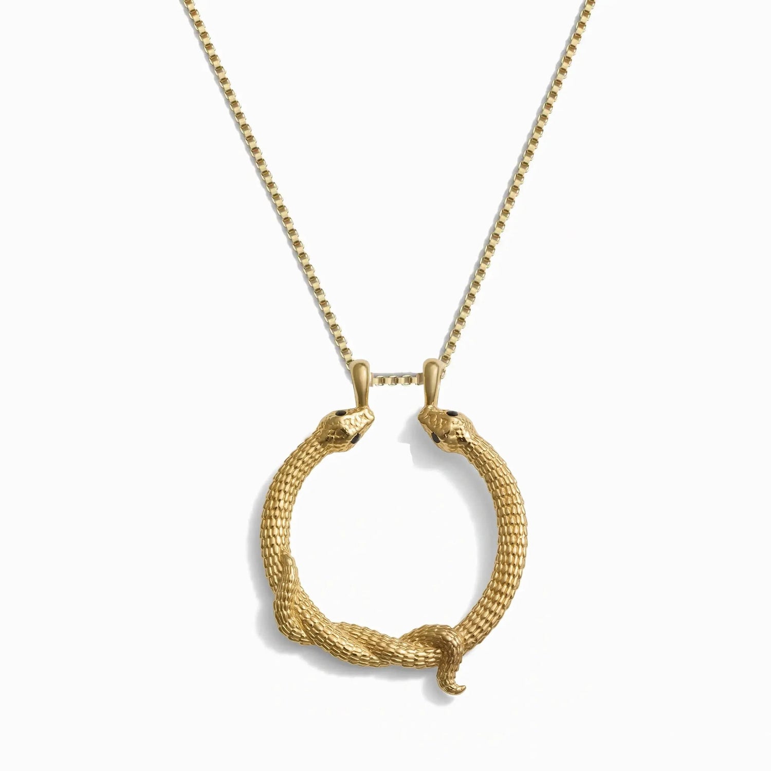 Product image of Awe Inspired Necklaces 14K Yellow Gold Vermeil / 16"-18" Box Chain Snake Goddess Halo Necklace