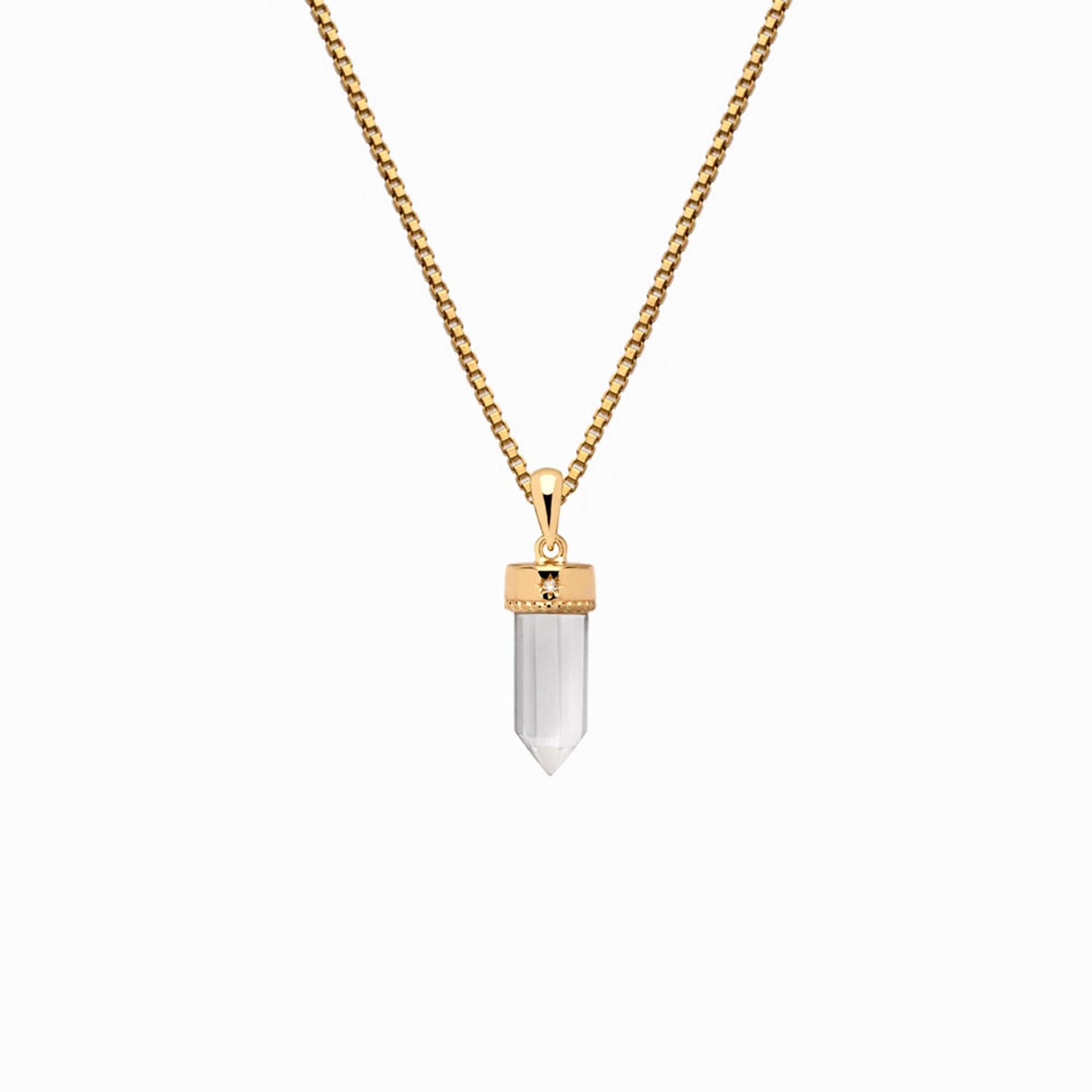 Awe Inspired Necklaces 14K Yellow Gold Vermeil / 16"-18" Crystal Quartz Necklace