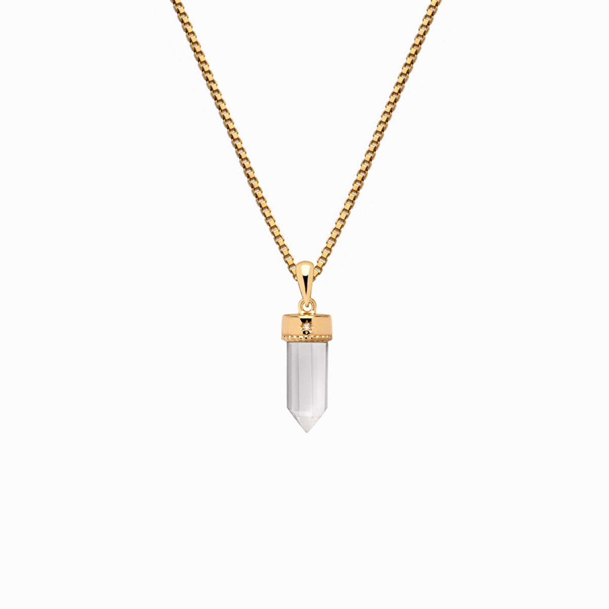 Awe Inspired Necklaces 14K Yellow Gold Vermeil / 16"-18" Crystal Quartz Necklace