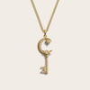 Awe Inspired Necklaces 14K Yellow Gold Vermeil / 16-18" Cuban Men's Gate of Heaven Key Necklace