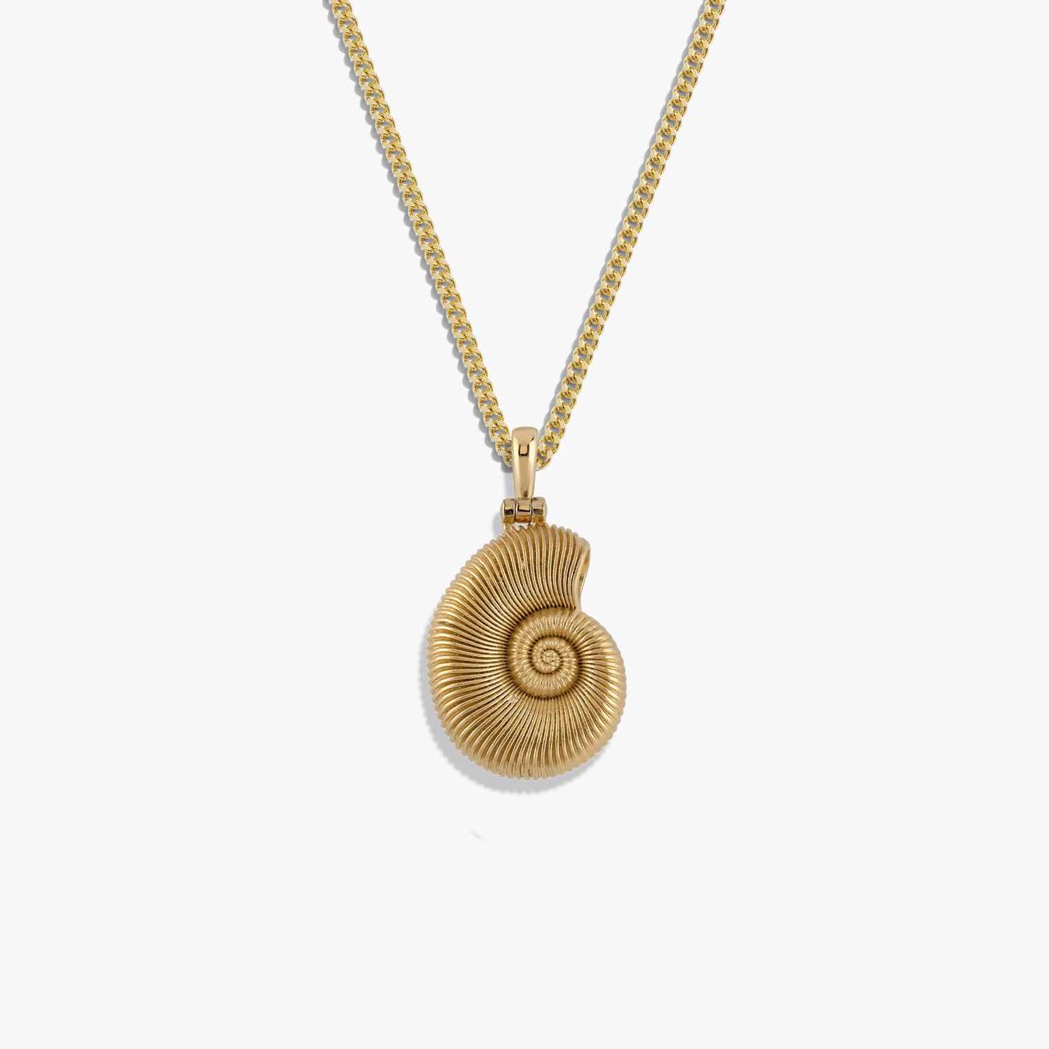 Awe Inspired Necklaces 14K Yellow Gold Vermeil / 16-18 Deep Sea Ammonite Shell Necklace