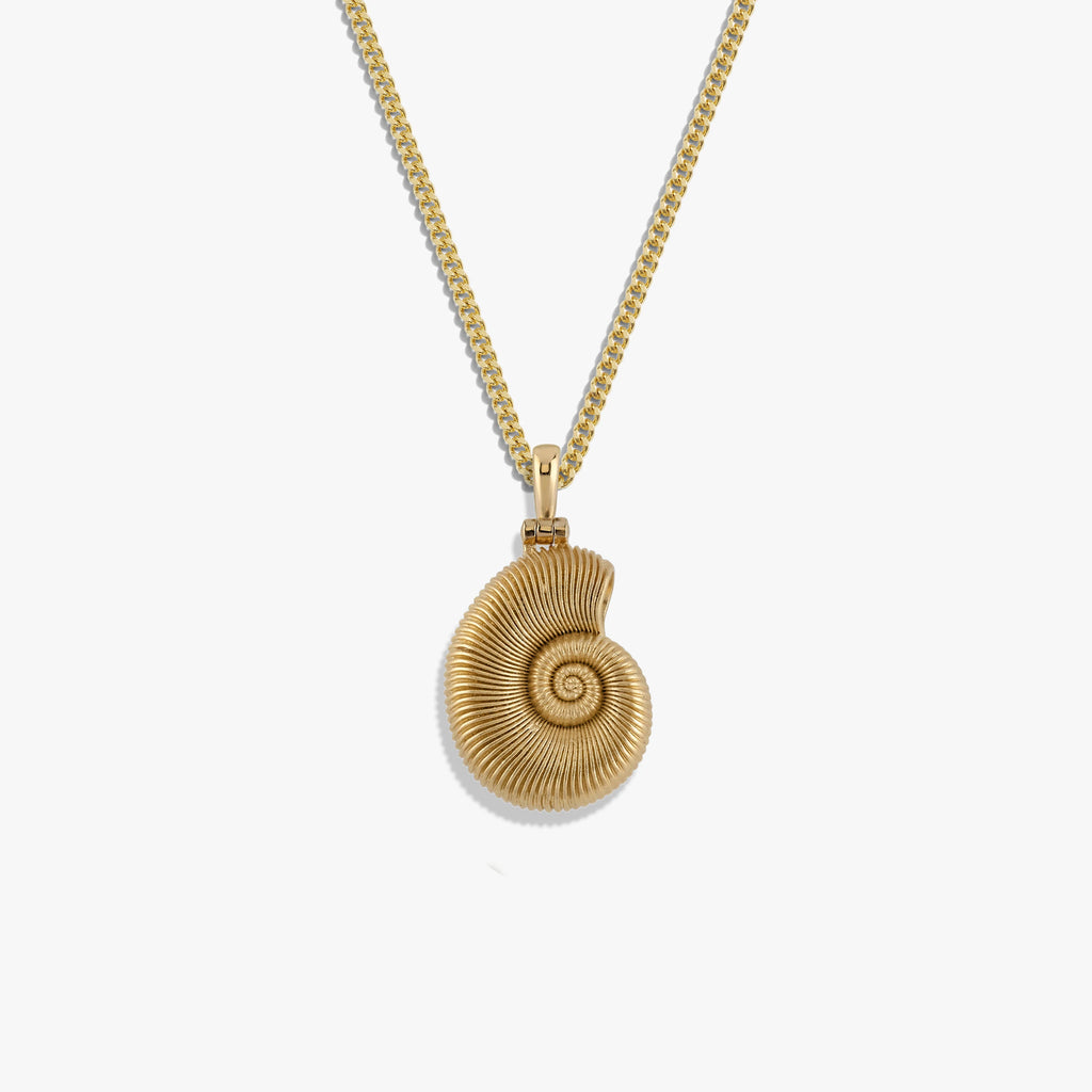 Awe Inspired Necklaces 14K Yellow Gold Vermeil / 16-18 Deep Sea Ammonite Shell Necklace