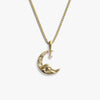 Awe Inspired Necklaces 14K Yellow Gold Vermeil / 16"-18" Diamond Moon Wave Necklace
