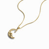 Awe Inspired Necklaces 14K Yellow Gold Vermeil / 16"-18" Diamond Moon Wave Necklace