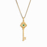 Awe Inspired Necklaces 14K Yellow Gold Vermeil / 16"-18" Emerald Evil Eye Key Necklace