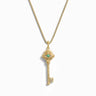 Awe Inspired Necklaces 14K Yellow Gold Vermeil / 16"-18" Emerald Evil Eye Key Necklace