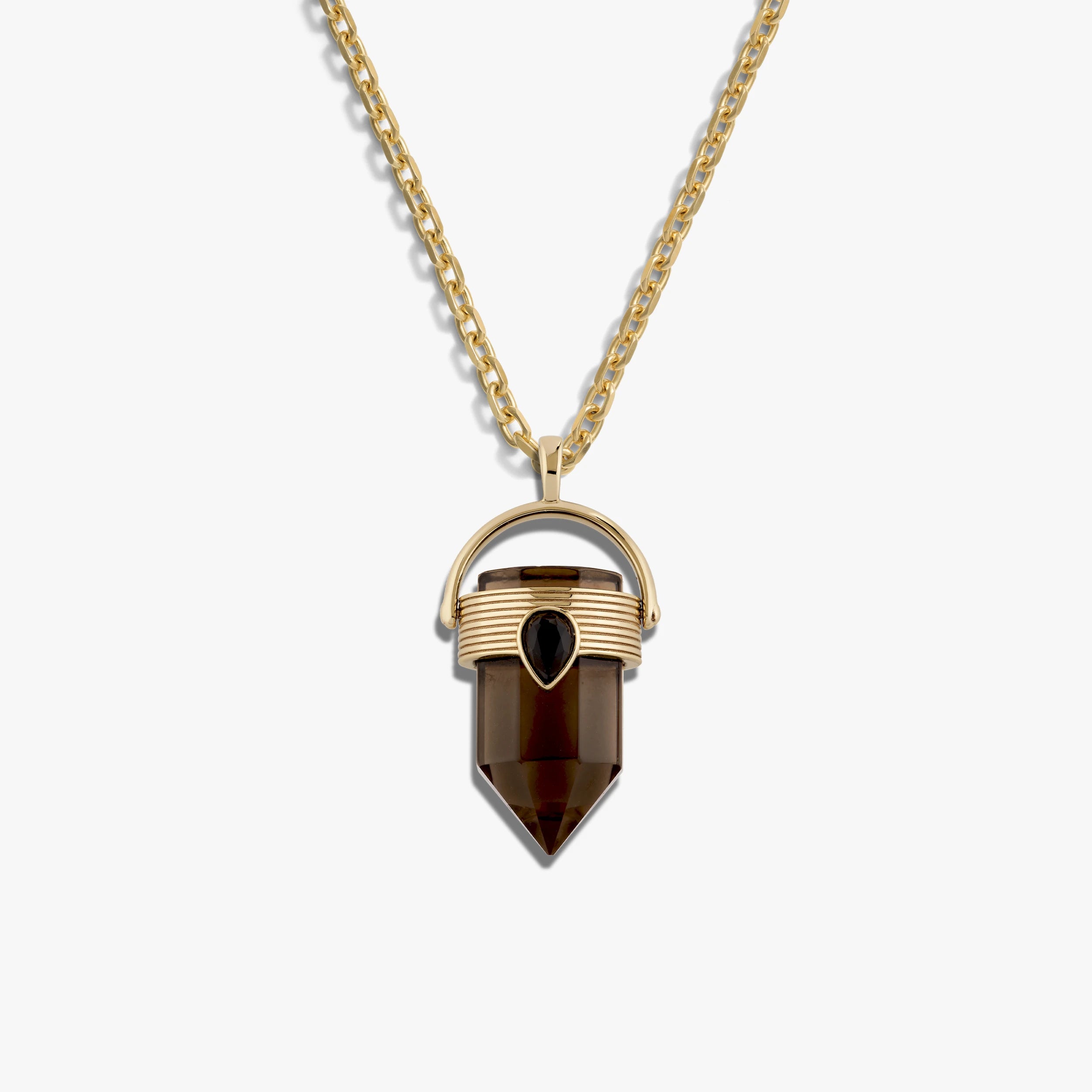 Awe Inspired Necklaces 14K Yellow Gold Vermeil / 16-18" French Cable Chain Meditation Crystal Necklace